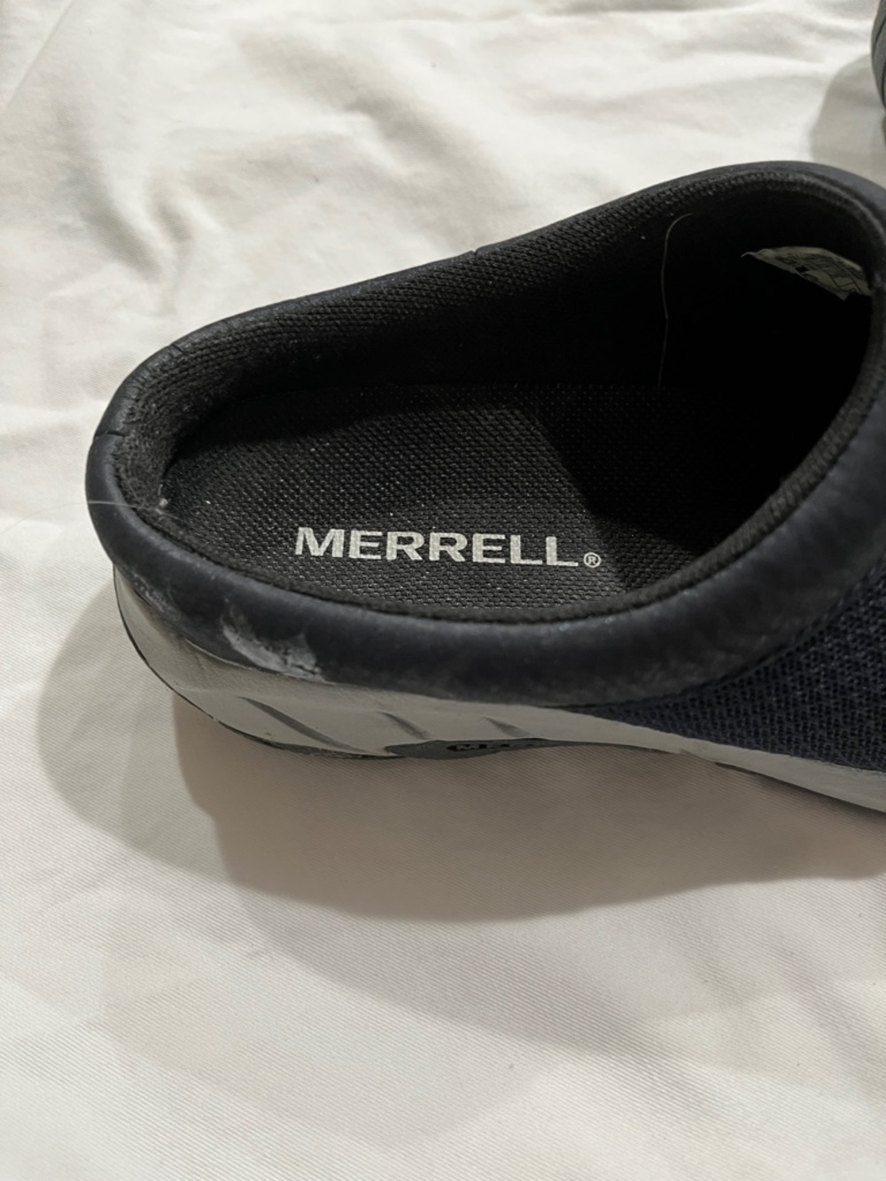 Womens Slip-On Mesh Clog - Navy with grey around shoe - Picture 3 of 4